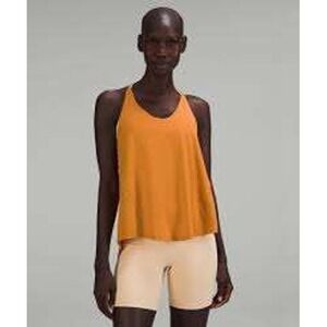 Lululemon Modal-Silk Autumn Orange V-Neck Split Back Yoga